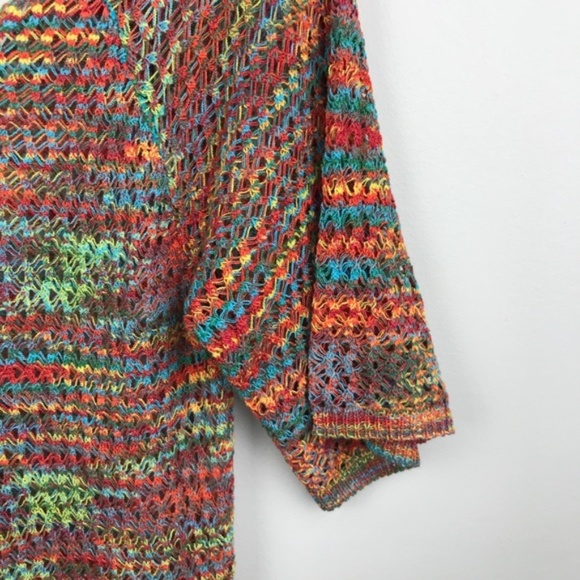 Crocheted colorful knit top Petite Medium - Picture 6 of 7